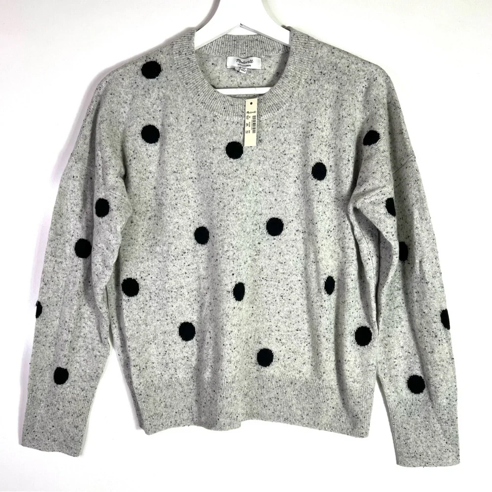 NWT Madewell Cashmere Sweatshirt Sweater in Donegal Dot Size XS - Picture 4 of 10